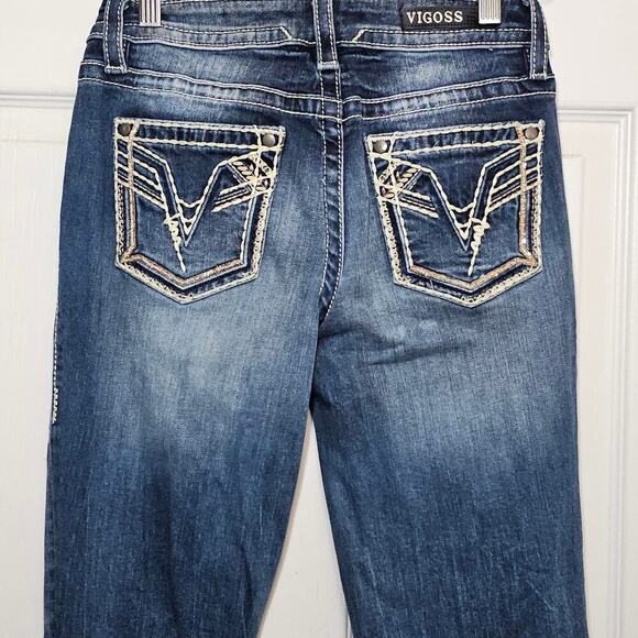 Vigoss Women's Jeans The Dublin Boot Cut Embellished Mid-Rise Sz2 - Picture 7 of 12
